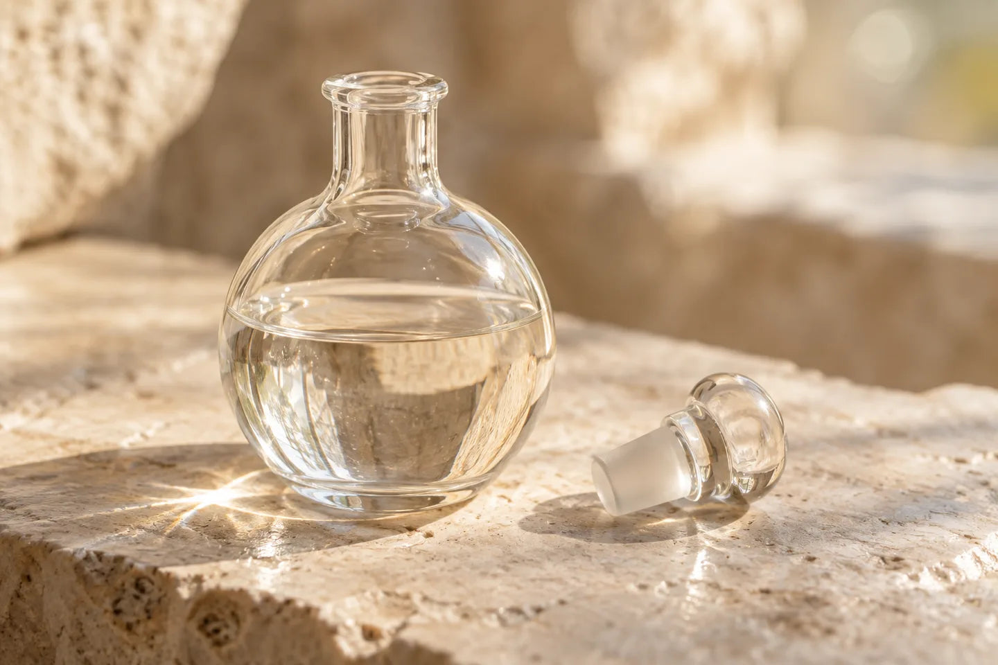 Illustrative Darstellung: Capryl-/Caprinsäure-Triglyceride in einem Glaskolben