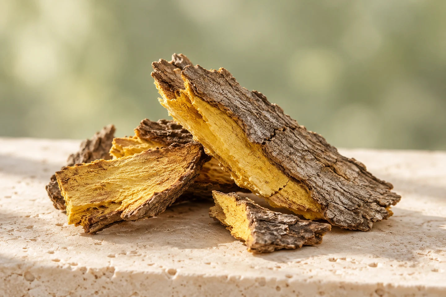 Rindenstücke mit gelber Innenrinde