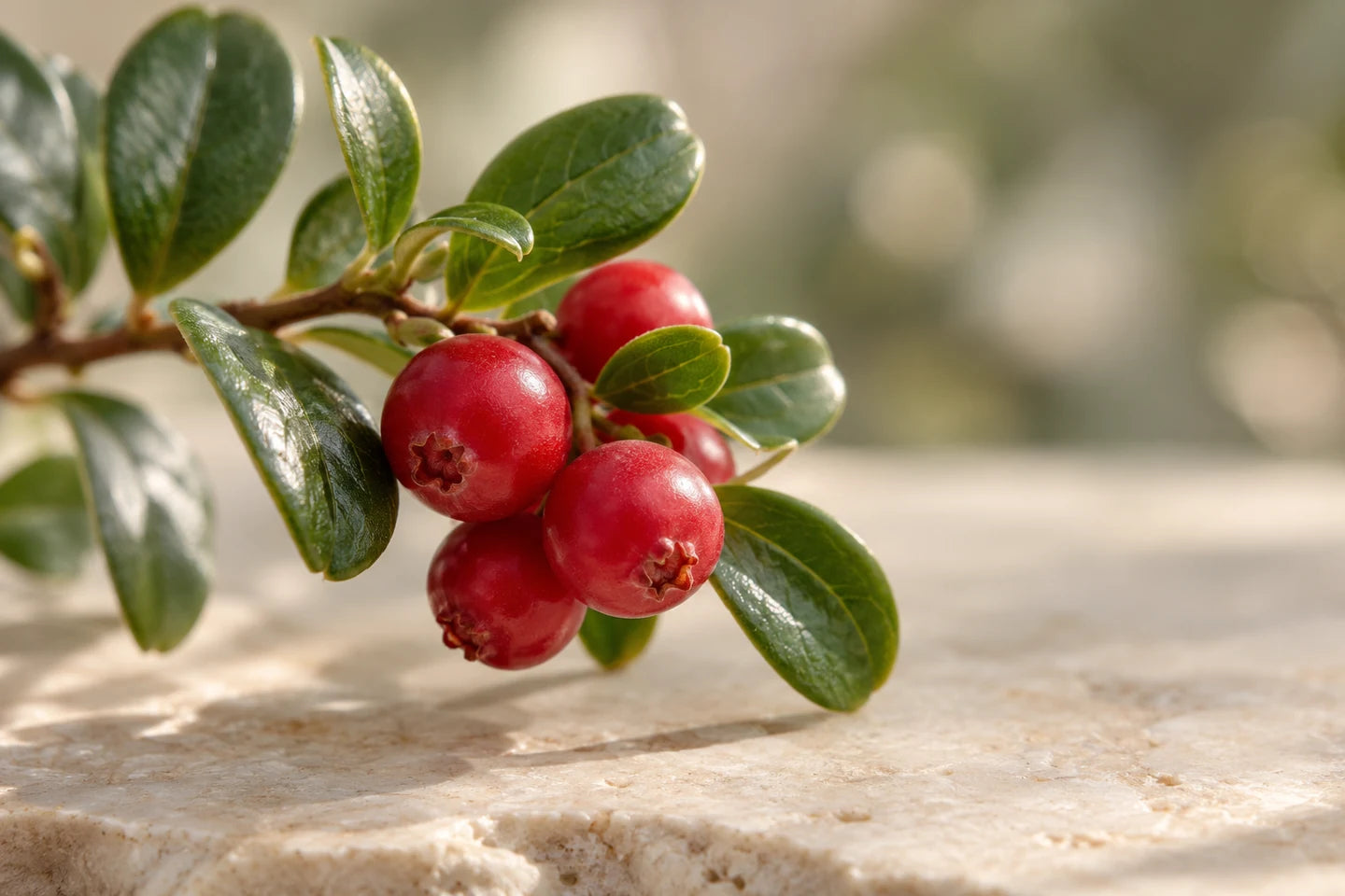 Preiselbeeren am Zweig