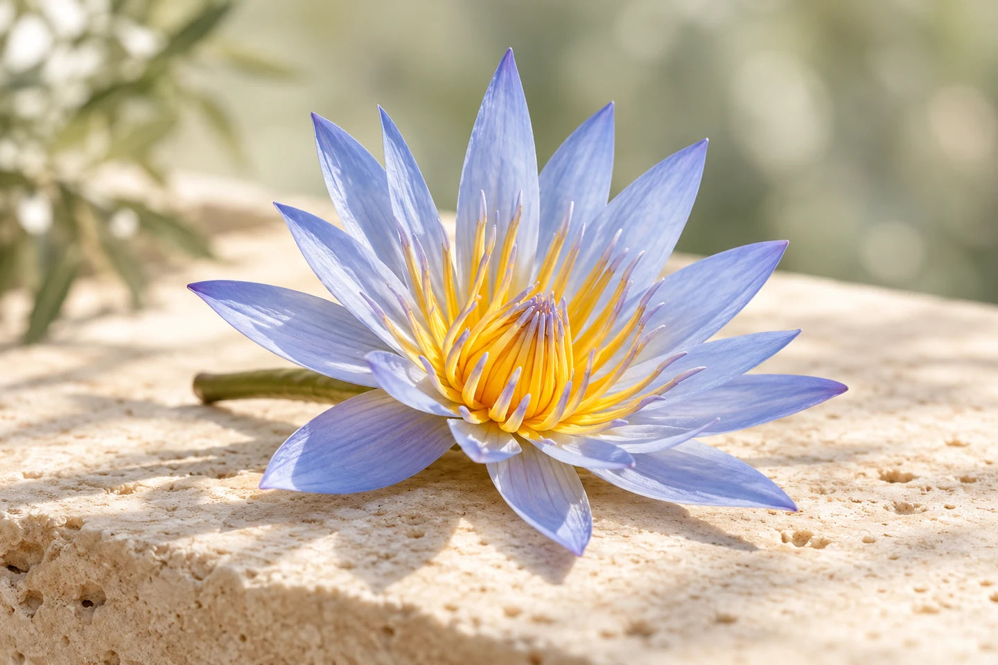 Geöffnete Blüte der Blauen Seerose