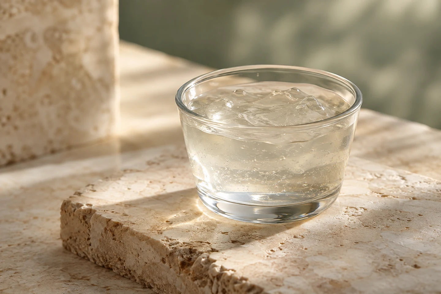 Illustrative Darstellung: Pektin als klares Gel in einem Glas